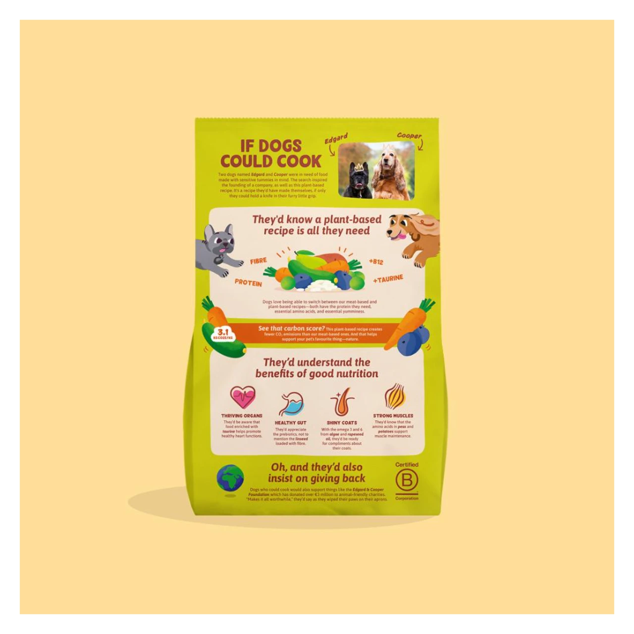 Edgard & Cooper plantebaseret hundefoder med gulerod og courgette 2,5 kg